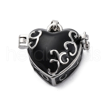 Brass Enamel Locket Pendants KK-F894-15P-03-1
