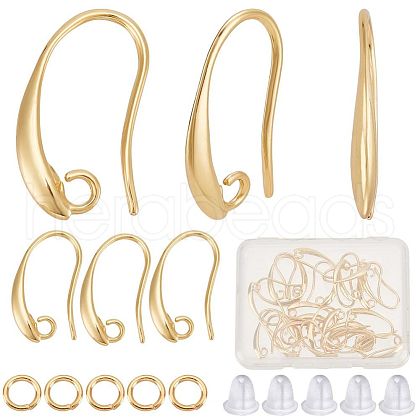 CREATCABIN 30Pcs Brass Earring Hooks DIY-CN0002-55-1