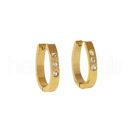Fashionable Stainless Steel U-Shaped Hoop Earrings CM9025-2-1