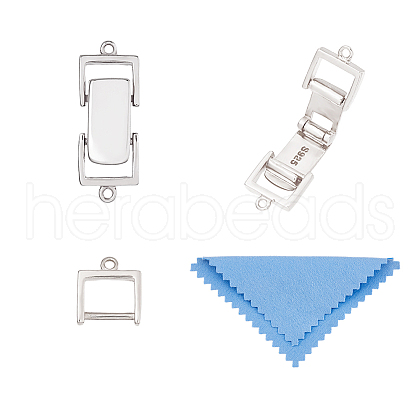 SUPERFINDINGS S925 Sterling Silver Watch Band Clasp STER-FH0001-08A-P-1
