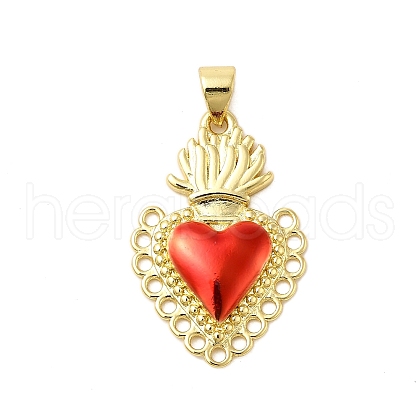 Brass Enamel Pendants KK-P303-08B-G-1