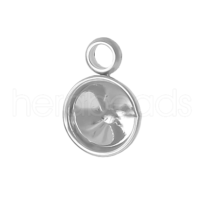 304 Stainless Steel Pendant Cabochon Settings PW-WG002AB-01-1