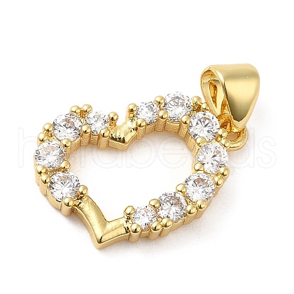 Rack Plating Brass Micro Pave Clear Cubic Zirconia Pendants KK-Q784-15G-1
