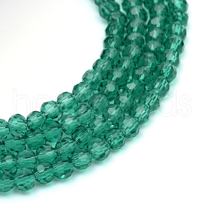 Transparent Glass Bead Strands GLAA-R166-6mm-01G-1