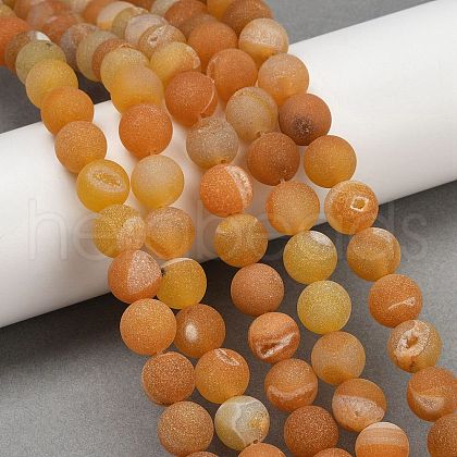 Natural Druzy Agate Beads Strands G-NH0024-A11-10mm-1