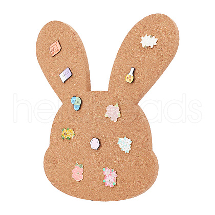 Rabbit Wall Mounted Brooch Jewelry Display Cork Tray AJEW-WH0433-01D-1
