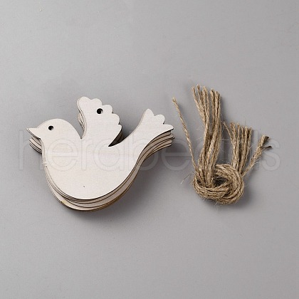 Unfinished Wood Pendant Decorations WOOD-WH20001-02-1