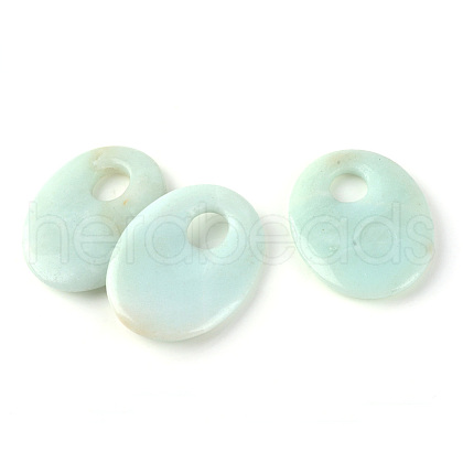 Natural Flower Amazonite Pendants X-G-Q458-32-1