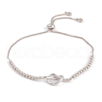 Knot Rack Plating Brass Box Chain Slider Bracelets BJEW-S148-01P-1