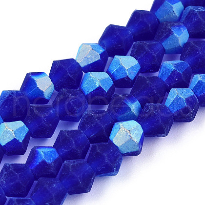 Imitate Austrian Crystal Bicone Frosted Glass Beads Strands EGLA-A039-T2mm-MB06-1