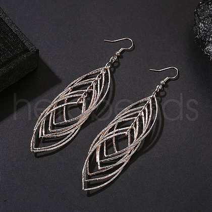 Fashionable Brass Hollow Horse Eye Tassel Dangle Earrings QI1983-3-1