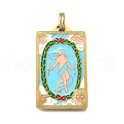Tarot 304 Stainless Steel Enamel Pendants STAS-M119-07L-G-1