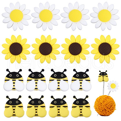 CHGCRAFT 16Pcs 4 Style Silicone Beads SIL-CA0003-24-1