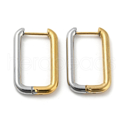 Two Tone 304 Stainless Steel Hoop Earrings EJEW-K257-02A-GP-1