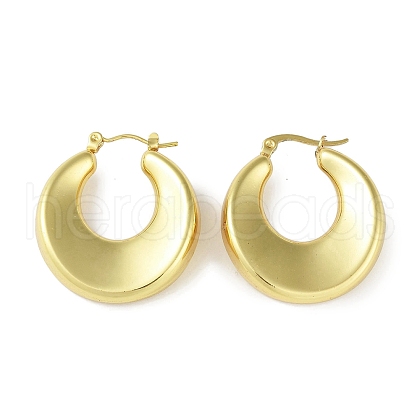 Ion Plating(IP) 304 Stainless Steel Hoop Earrings for Women STAS-I304-11G-1