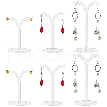 Fingerinspire 6Pcs 3 Styles Y-Shaped Acrylic Earring Display Stands CON-FG0001-05-1