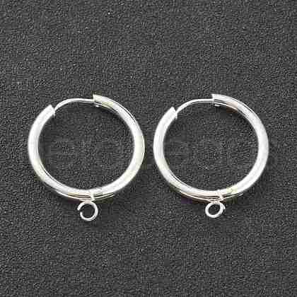 201 Stainless Steel Huggie Hoop Earring Findings STAS-P283-01I-S-1