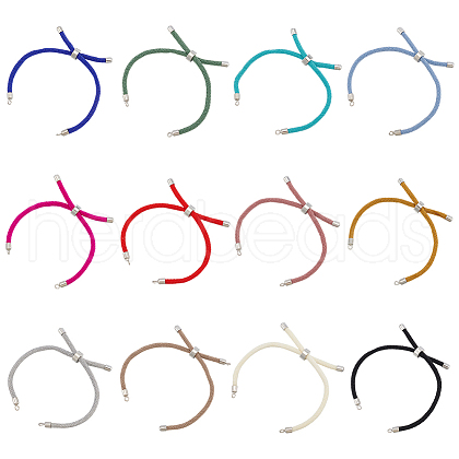 Unicraftale 12Pcs 12 Colors Nylon Twisted Cord Bracelet Making Sets MAK-UN0001-58B-1