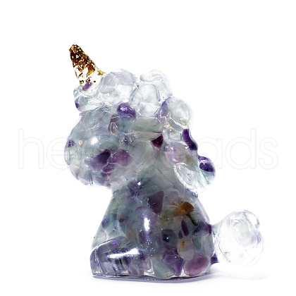 Unicorn Resin Figurines DJEW-PW0012-034A-1