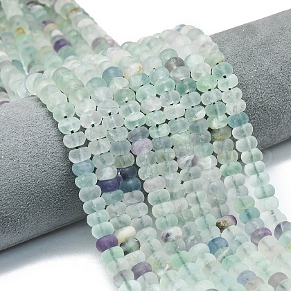 Natural Fluorite Beads Strands G-P575-A56-8x5mm-1