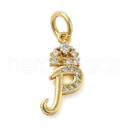 Brass Micro Pave Cubic Zirconia Pendants KK-M273-01G-P-1