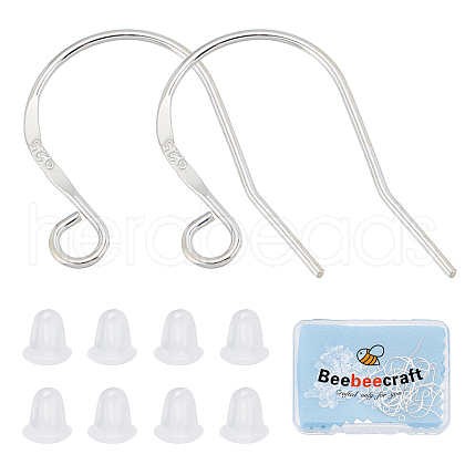 Beebeecraft 5 Pairs 925 Sterling Silver Earring Hooks STER-BBC0006-49S-1