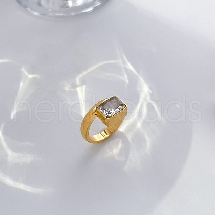 304 Stainless Steel with Cubic Zirconia Finger Rings FS-WG3D7B4-04-1