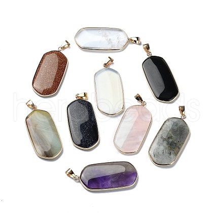 Natural & Synthetic Mixed Gemstone Pendants G-P519-04G-1