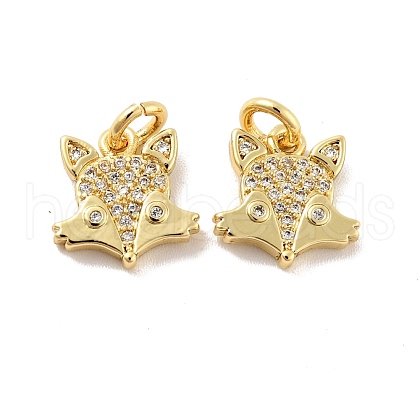 Fox Brass Micro Pave Clear Cubic Zirconia Charms KK-G425-10G-1