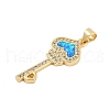 Brass Micro Pave Cubic Zirconia Pendants KK-I723-49B-G-2
