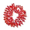 Electroplate Glass Faceted Teardrop Beads Strands EGLA-D014-M-2