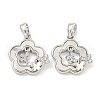 Brass with Clear Cubic Zirconia with Sea Shell Pendant KK-Q820-12P-1