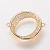 Brass Micro Pave Cubic Zirconia Links ZIRC-K062-16G-1