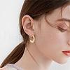 Chunky Hoop Earrings Open Oval Drop Earrings Teardrop Hoop Dangle Earrings Pull Through Hoop Earrings Threader Hoops Earrings Statement Jewelry Gift for Women JE1071A-7