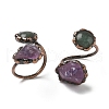 Natural Amethyst & Green Aventurine Rings RJEW-B122-04R-02-4