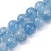 Natural Aquamarine Round Bead Strands G-M262-10mm-03-1