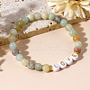 Bohemian Style Natural Gemstone Round Beads Stretch Bracelets MV7854-3