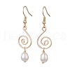 Natural Pearl Dangle Earrings EJEW-JE05678-1