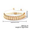 Elegant Bohemian Style Brass Micro Pave Clear Cubic Zirconia Braided Bead Bracelets for Women ZU5432-1-2