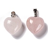 Natural Rose Quartz Pendants X-G-I311-A13-2