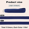   25 Yards 5 Colors Polyester Ribbons SRIB-PH0001-42B-2