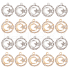 DICOSMETIC 60Pcs 2 Colors Alloy Crystal Rhinestone Pendants FIND-DC0006-39-1