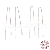 Rhodium Plated 925 Sterling Silver Ear Thread STER-P047-10P-1