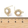 Brass Micro Pave Cubic Zirconia Stud Earring Findings KK-E107-18G-3