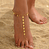 Simple Brass Summer Beach Vacation Women's Coin Toe Ring Anklets for Women FG6799-2