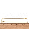 Rectangle Brass Micro Pave Clear Cubic Zirconia Ear Thread EJEW-S274-02G-5