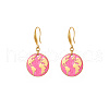 Golden Tone Stainless Steel Enamel Map Dangle Earrings for Women NE3200-3-1