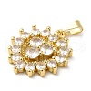 Rack Plating Brass Micro Pave Cubic Zirconia Pendants KK-P241-36G-2