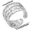 304 Stainless Steel Geometric Multi-layer Cuff Ring WA1245-1-1