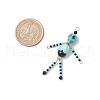 Glass Seed Beaded Little Skeleton Figure Pendants PALLOY-MZ00761-2